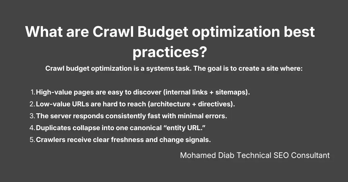 What are Crawl Budget optimization best practices?